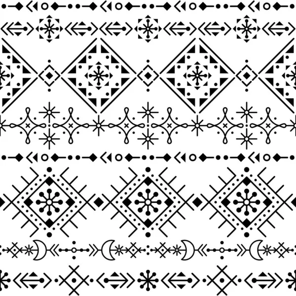 Geométrico Islandia Runa Estilo Tribal Neotribal Línea Arte Vector Patrón — Vector de stock