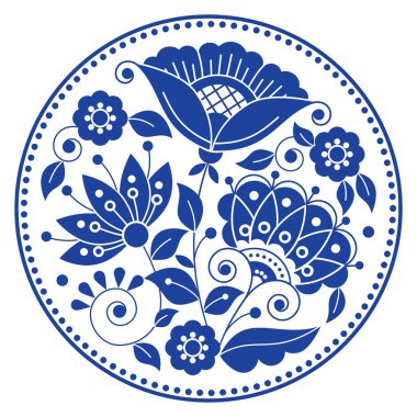 İsveç halk sanatı vektörü mandala deseni çiçek, yaprak ve kıvrımlarla donanma mavisi İskandinavya 'dan esinlenerek yapılan geleneksel nakışlardan esinlenilerek tasarlanmıştır.