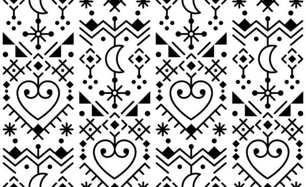 Line Art Seamless Vector Pattern 현대의 기하학적 노르딕 바이킹의 예술에서 — 스톡 벡터