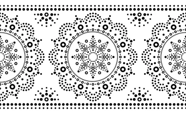 Aboriginal Dot Art Vektor Zökkenőmentes Minta Hagyományos Őshonos Ismétlődő Mandala — Stock Vector