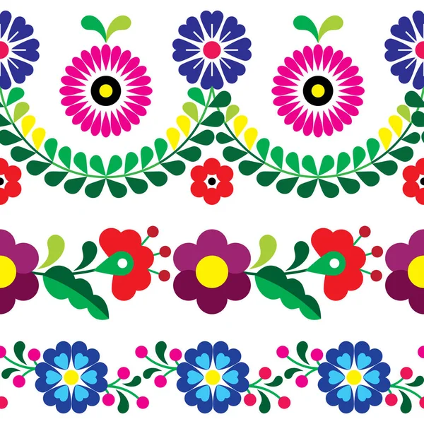 Mexikanska Blommor Vektor Sömlös Mönster Blommig Textil Eller Tyg Print — Stock vektor