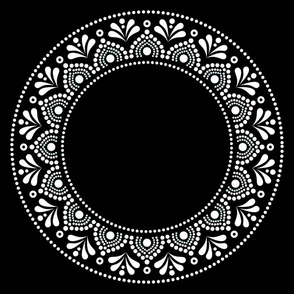 Scandinavian Folk Art Black White Vector Seamless Textile Fabric Print — Stock Vector