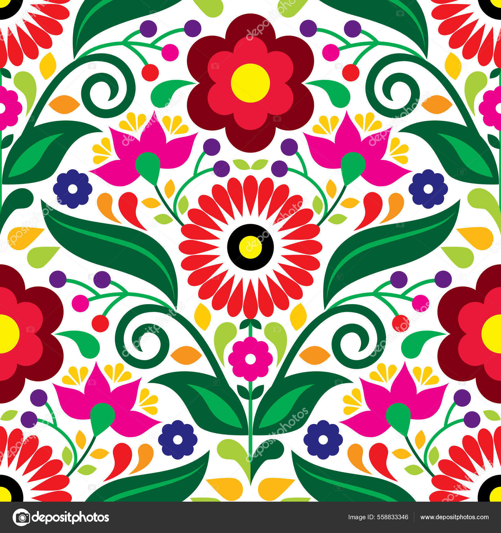 メキシコ 色鮮やかな 鳥と花 絵画 アート ハンドメイド 額付 絵画