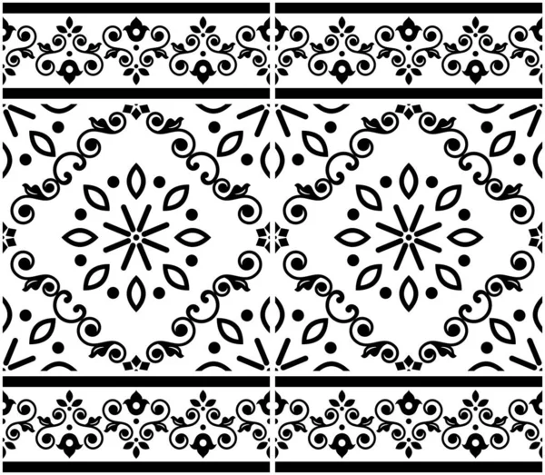 Lisszabon Stílus Azulejo Csempe Zökkenőmentes Vektor Minta Elegáns Dekoratív Design — Stock Vector