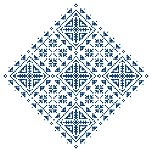 Motif Art Folklorique Traditionnel Bosnie Herzégovine Motif Vectoriel Style Broderie — Image vectorielle