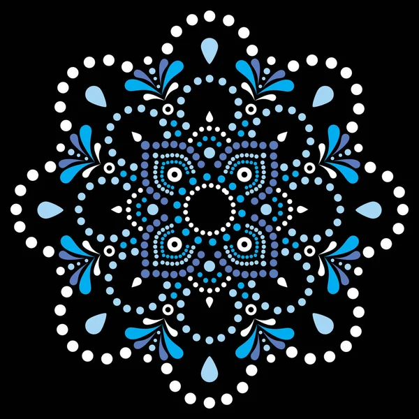 Scandinavian Folk Art Vector Mandala Design Cute Pattern Flowers Retro — Stock vektor