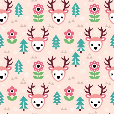 İsveç 'ten geleneksel nakış desenlerinden esinlenilmiş çiçek desenli İskandinav halk sanatı vektörsüz deseni. Kumaş desenli süsleme tekstili.