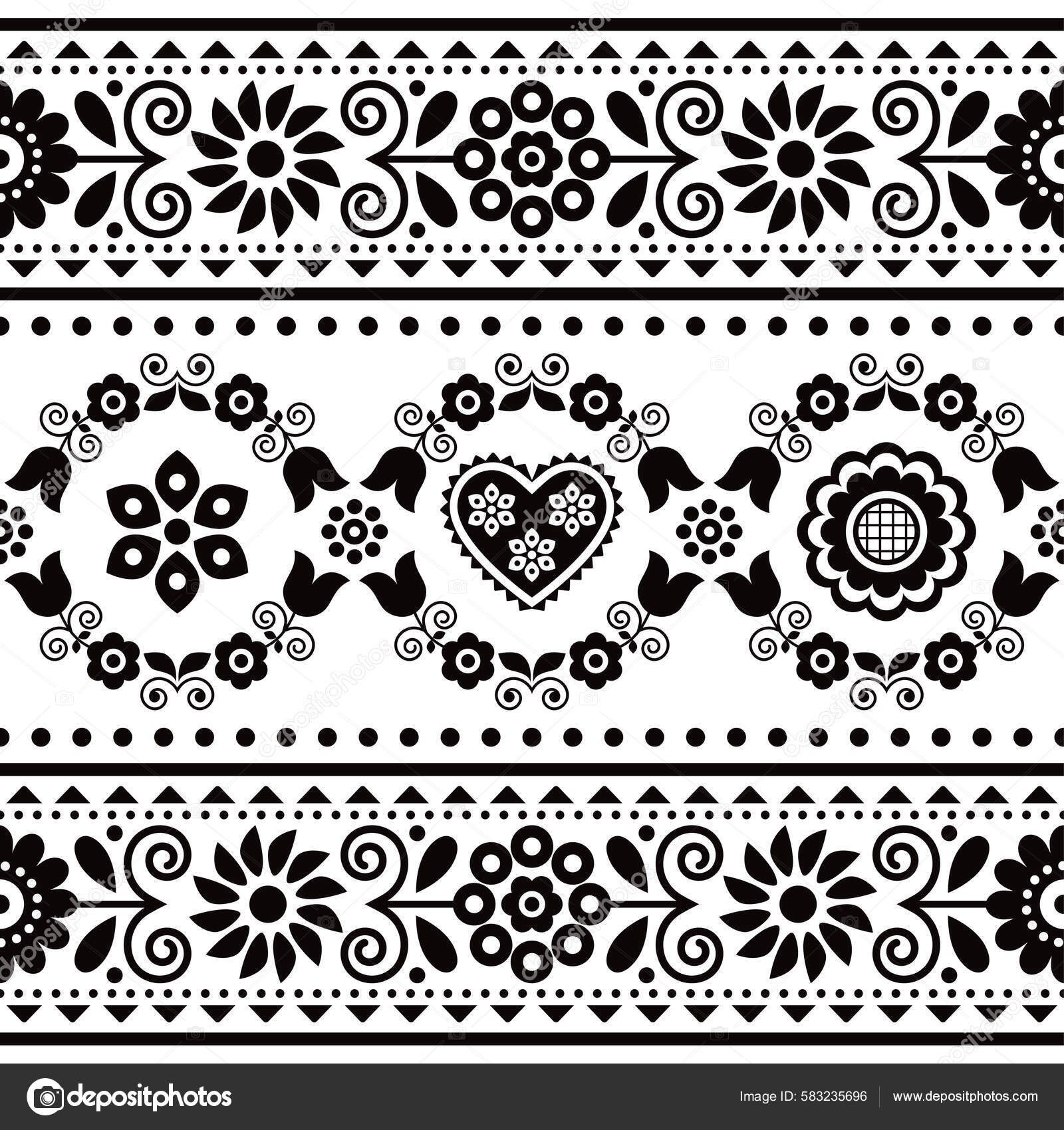 Printable flower embroidery pattern design Vector Image