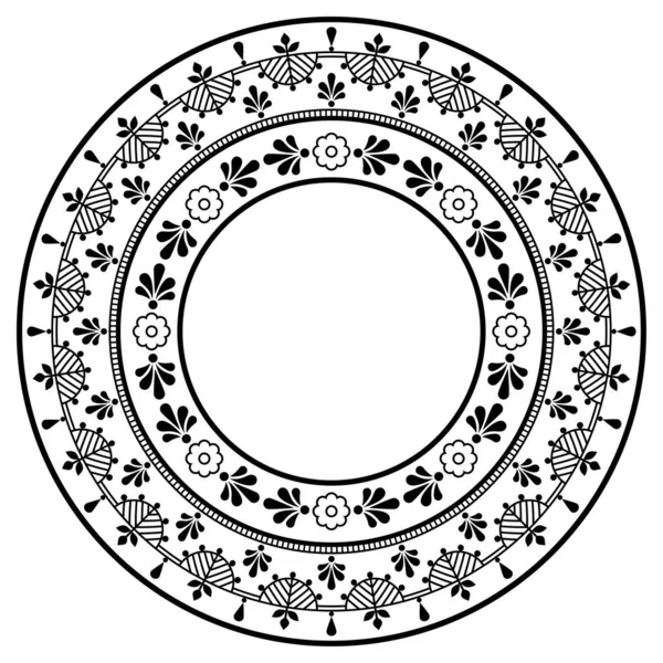 Skandinavisches Vektor Mandala Design Mit Blumen Grußkarte Oder Hochzeitseinladung Florales — Stockvektor
