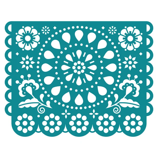 Papel Picado Vector Garland Design Inspired Traditional Party Cut Out — ストックベクタ