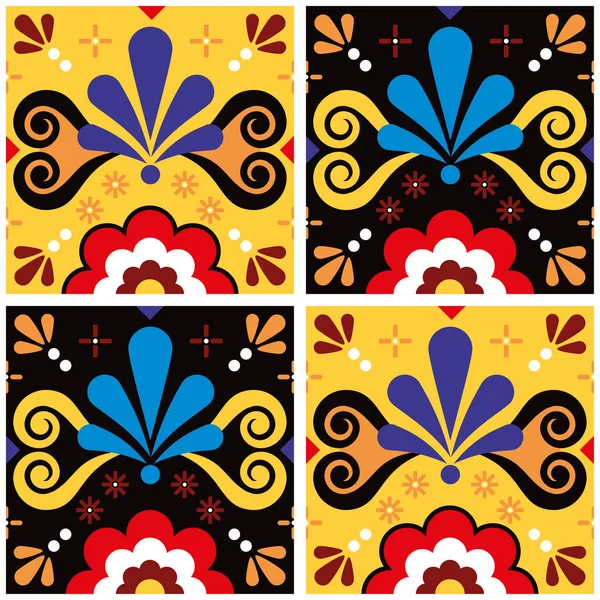 Mexican Talavera Tile Vector Seamless Pattern Decorative Ceramic Tiles Background — Stockvector