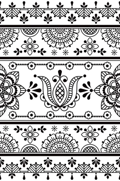 Scandinavian Nordic Folk Art Style Outline Vector Seamless Tile Pattern — 스톡 벡터