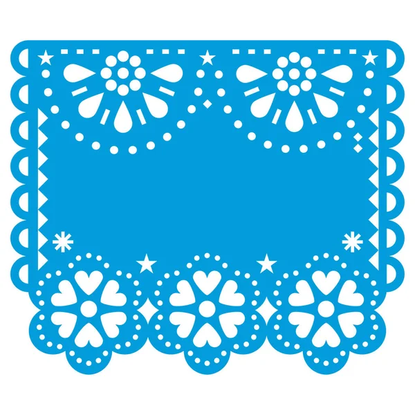 Papel Picado Vector Template Design Blank Space Text Inspired Traditional — Stockvector