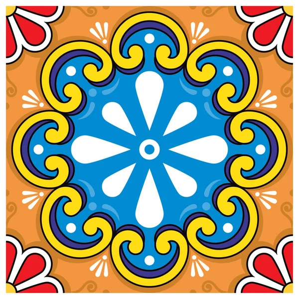 Декоративний Вектор Мексиканського Стилю Talavera Одноплитковим Дизайном — стоковий вектор