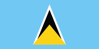 Ulusal Saint Lucia bayrağı, resmi renkler ve doğru orantı. Ulusal Saint Lucia bayrağı. Vektör çizimi. EPS10. Saint Lucia bayrak vektör simgesi, web veya mobil uygulama için basit, düz tasarım.