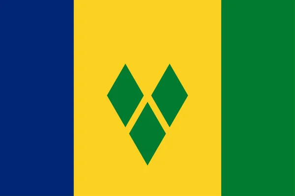 Drapeau National Saint Vincent Les Grenadines Couleurs Officielles Proportions Correctes — Image vectorielle