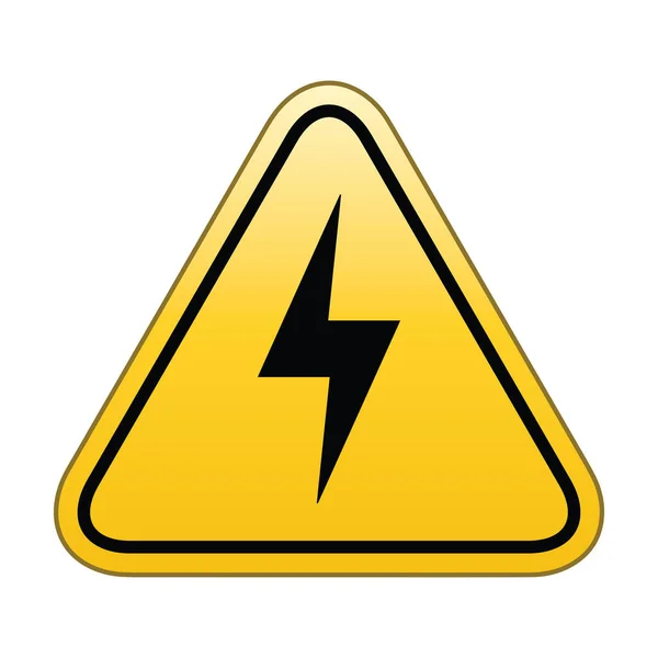 Ikona Wysokiego Napięcia Symbol Wektora Niebezpieczeństwa Trójkątna Ikona Elektryczności Odizolowana — Wektor stockowy