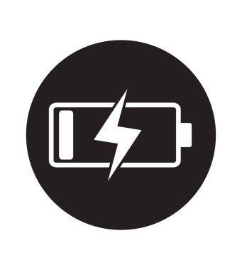 Batarya vektör simgesi yükleniyor. Batarya şarjı düz vektör simgesi. pil şarj seviyesi.