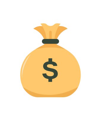 Para çantası vektör simgesi. Para çantası düz çizgi film çizimi. 