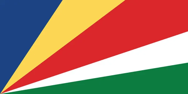 Národní Seychelská Vlajka Oficiální Barvy Proporce Správně Národní Seychelská Vlajka — Stockový vektor