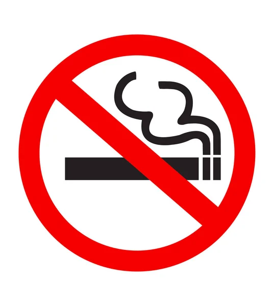 白い背景に煙のシンボルはありません署名します 喫煙記号のアイコンベクトルがない — ストックベクタ