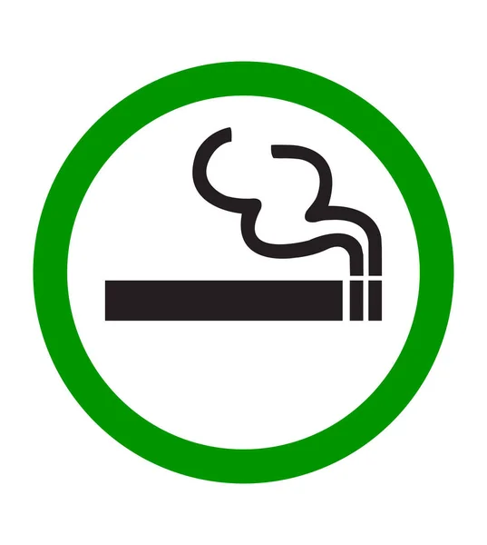 Raucherbereichsschild Raucherbereich Zeichen Auf Weißem Hintergrund Rauchzone Schild Zigarette Mit — Stockvektor