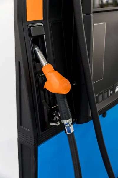 Fuel Pump Gas Station Gasoline Colorful Petrol Pump Filling Nozzles — Fotografia de Stock