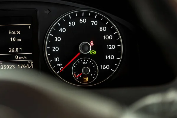 Lege Brandstof Waarschuwingslampje Auto Dashboard Brandstofpomp Icoon Benzinemeter Dashboard Auto — Stockfoto