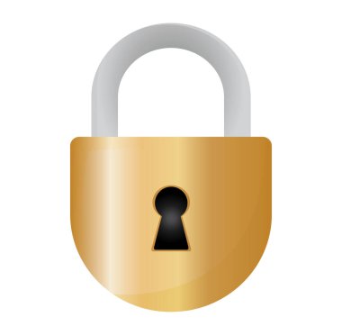 Beyaz arkaplana kilitlenen simge. Asma kilit güvenlik simgesi. Pin Kilitli Simge