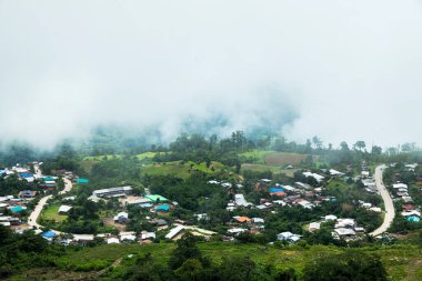 The village in the mountains. Small village in high mountains in Thailand.