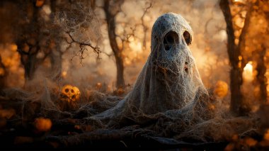 A spooky horror background concept. Holiday event Halloween banner background concept.