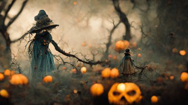 A spooky horror background concept. Holiday event Halloween banner background concept.