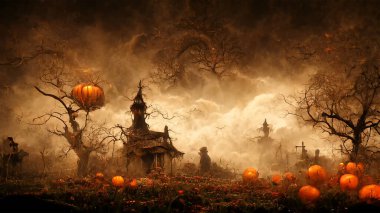 A spooky horror background concept. Holiday event Halloween banner background concept.