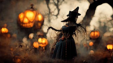 A spooky horror background concept. Holiday event Halloween banner background concept.