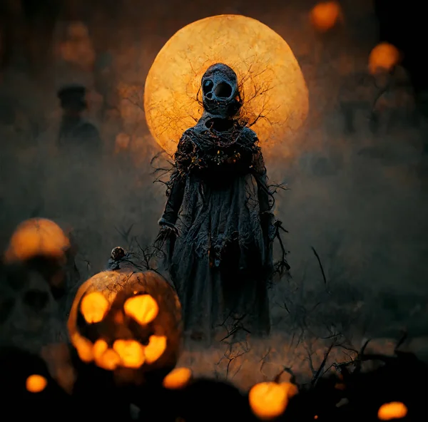 A spooky horror background concept. Holiday event Halloween banner background concept.