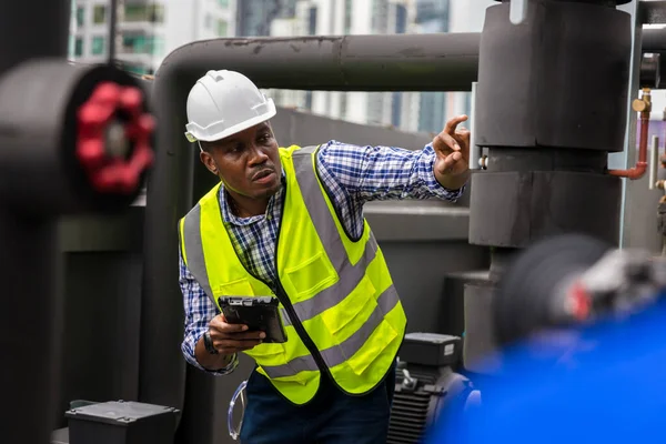 Industrial Engineer Work Site Engineer Visit Inspection Site Engineer Industrial — Foto de Stock