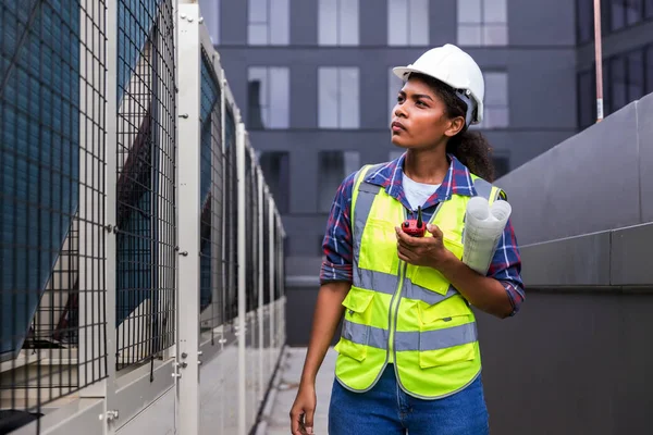 Industrial Engineer Work Site Engineer Visit Inspection Site Engineer Industrial — Fotografia de Stock