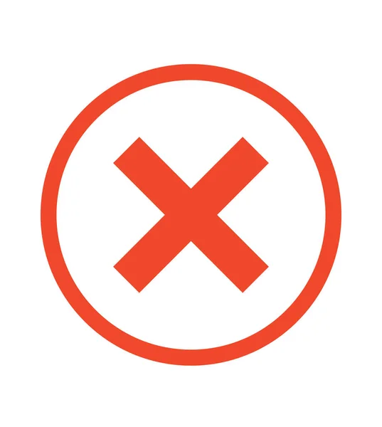 Cross Sign Element Red Grunge Icon Check Mark Symbol Close — Vector de stock