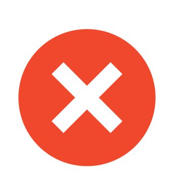 Cross sign element. Red grunge X icon. Check mark symbol NO. Close icon. Red Cross. Incorrect.