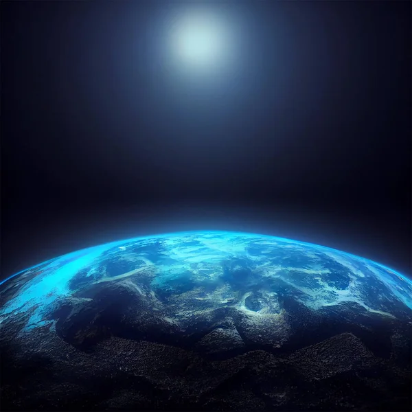 Planet Seen Outer Space Earth Seen Space View Blue Planet — 图库照片