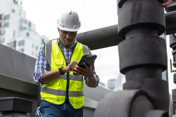 Industrial Engineer Work Site Engineer Visit Inspection Site Engineer Industrial — Foto de Stock