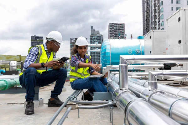 Industrial Engineer Work Site Engineer Visit Inspection Site Engineer Industrial — Fotografia de Stock