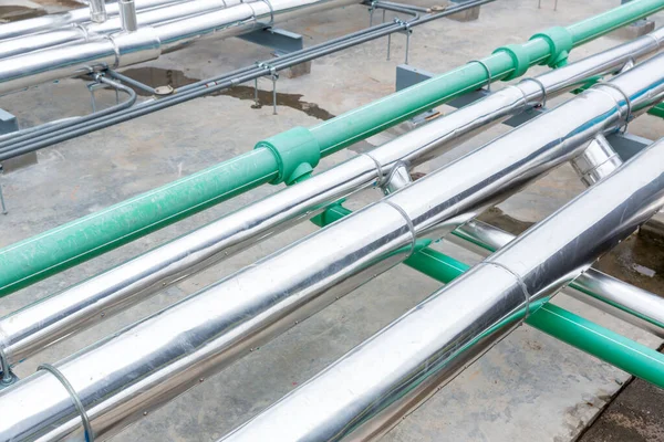 Pipe Air Conditioner System Roof Lot Pipe Air Conditioner System — Stock Photo, Image