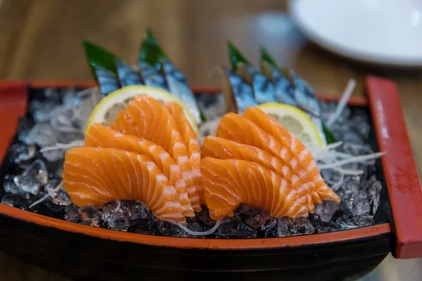 Alimenti Giapponesi Sashimi Pesce Crudo Affettato Giappone Filetto Pesce Fresco — Foto Stock