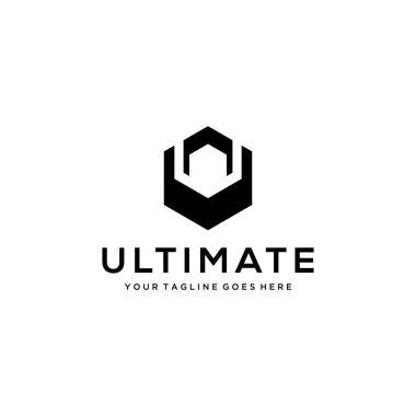Resim modern harf U geometrik altıgen logo tasarımı