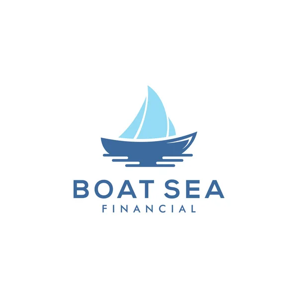 Simple Sailboat Dhow Ship Silhouette Logo Design — 스톡 벡터