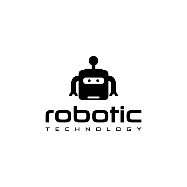 Εικονογράφηση Σύγχρονο Απλό Ρομποτικό Εικονίδιο Σχεδιασμό Πρότυπο Μασκότ Σχεδιασμό Λογότυπο — Διανυσματικό Αρχείο