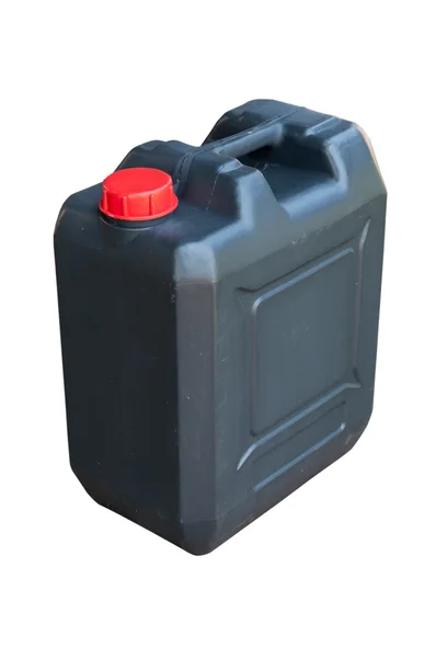 Black jerrycan isolated on white background — Stock Photo, Image