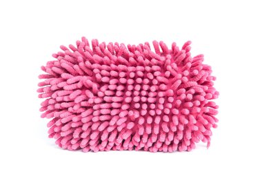pembe havlu üzerinde beyaz izole