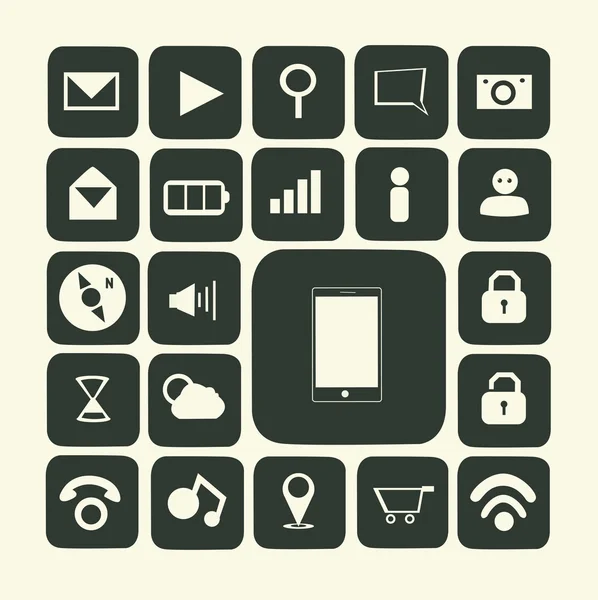 Application icons for smartphone and web — Stock Photo, Image